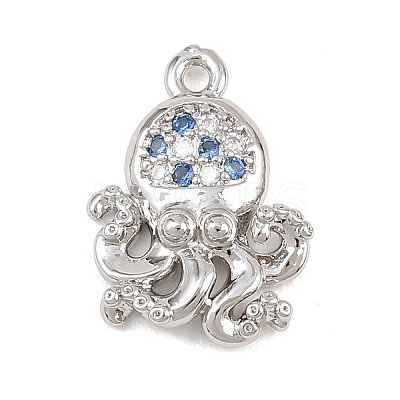 Brass Micro Pave Cubic Zirconia Pendants KK-L261-14B-P-1