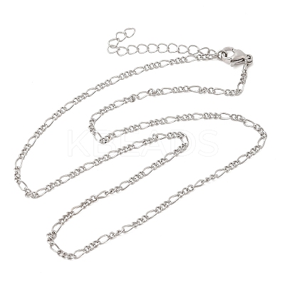 Brass Figaro Chain Necklaces for Women NJEW-B157-02P-1