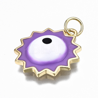 Brass Enamel Pendants KK-S362-016-NR-1
