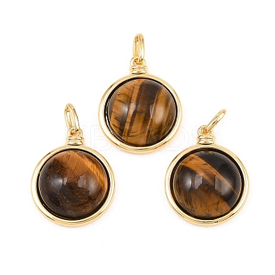 Natural Tiger Eye Pendants KK-H538-22A-G-1