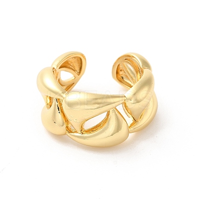 Brass Open Cuff Rings RJEW-P098-08G-1
