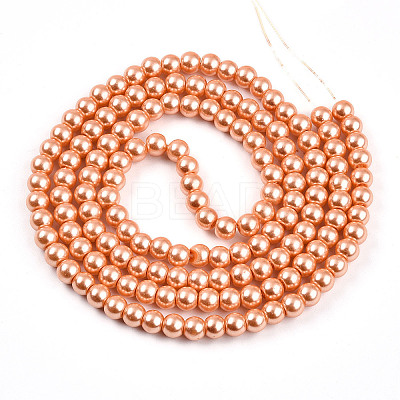 Baking Paint Pearlized Glass Pearl Round Bead Strands HY-Q003-6mm-36-A-1