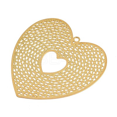 304 Stainless Steel Etched Metal Embellishments Pendants STAS-H236-05G-1