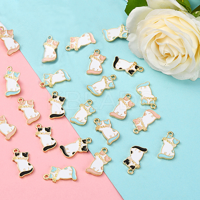 30Pcs 3 Colors Alloy Enamel Pendants PALLOY-CJ0002-04-1