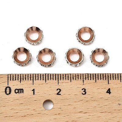 Brass Rhinestone Spacer Beads RB-A020-7mm-01RG-1
