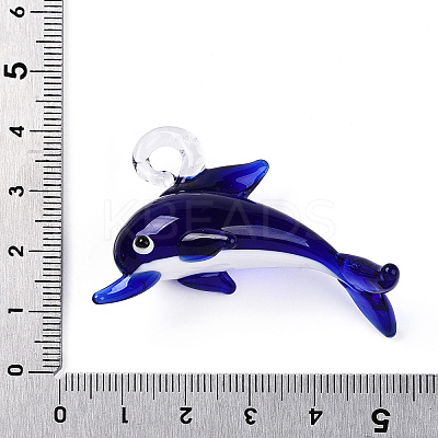 Handmade Silver Foil Lampwork Pendants LAMP-T023-15A-1
