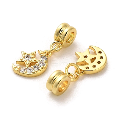 Rack Plating Brass Micro Pave Cubic Zirconia Charms KK-S398-01B-1