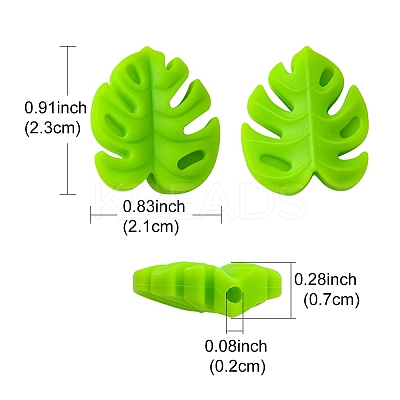 Monstera Leaf Food Grade Eco-Friendly Silicone Focal Beads FIND-YW0004-01-1