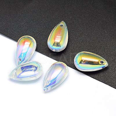 Transparent Glass Charms X-GLAA-H016-11K-1-1