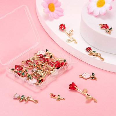 24Pcs 6 Style Alloy Enamel Pendants ENAM-LS0001-67-1