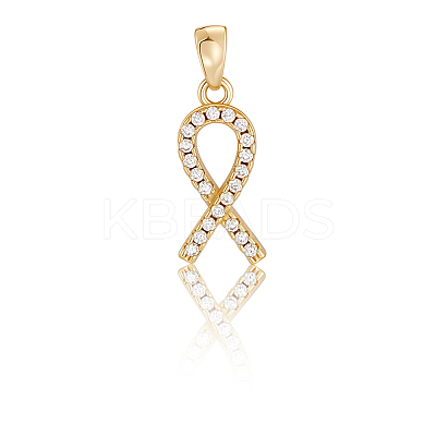 10Pcs Brass Micro Pave Cubic Zirconia Pendants KK-BBC0019-34-1