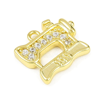 Brass Micro Pave Clear Cubic Zirconia Pendants KK-L238-20G-1