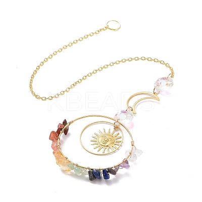 Moon & Sun Glass Hanging Suncatchers LS-HJEW-I011-01G-1