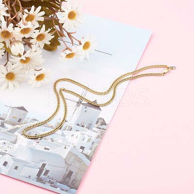 304 Stainless Steel Diamond Cut Cuban Link Chain Necklaces NJEW-JN03367-02-1