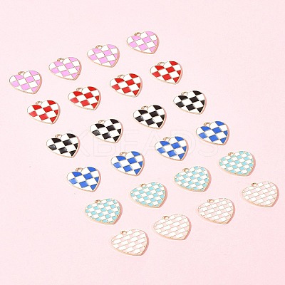 24Pcs 6 Styles Alloy Enamel Pendants ENAM-FS0002-37-1