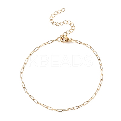304 Stainless Steel Paperclip Chains Bracelet for Women X-BJEW-JB08325-1