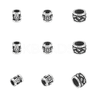 9Pcs 3 Styles Halloween Stainless Steel Beads STAS-UN0059-63-1