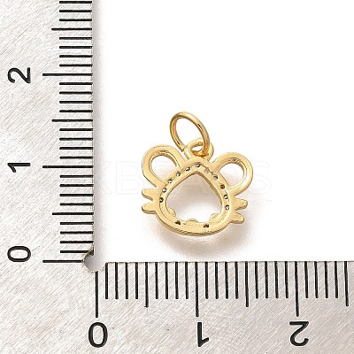 Rack Plating Brass Micro Pave Cubic Zirconia Pendants KK-H508-28G-05-1