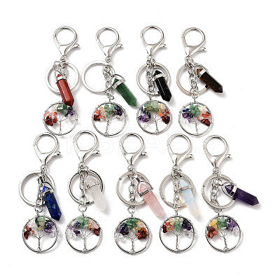 Natural & Synthetic Mixed Gemstone Keychain KEYC-M022-03-1