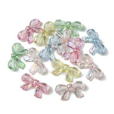 UV Plating Iridescent Transparent Acrylic Beads OACR-O006-07A-1
