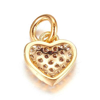 Brass Micro Pave Cubic Zirconia Charms ZIRC-P060-41G-1