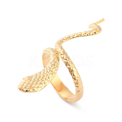Ion Plating(IP) 304 Stainless Steel Snake Wrap Cuff Ring RJEW-L103-32G-1