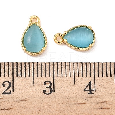 Brass Crushed Ice Cut Cubic Zirconia Pendants KK-D024-26C-G-1
