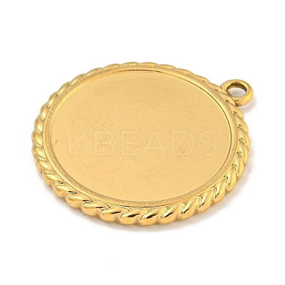 Ion Plating(IP) 304 Stainless Steel Pendants Cabochon Settings X-STAS-A099-04G-1