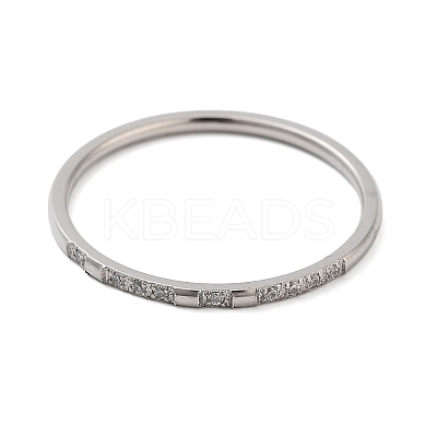 304 Stainless Steel Micro Pave Clear Cubic Zirconia Finger Rings RJEW-B068-01C-P-1