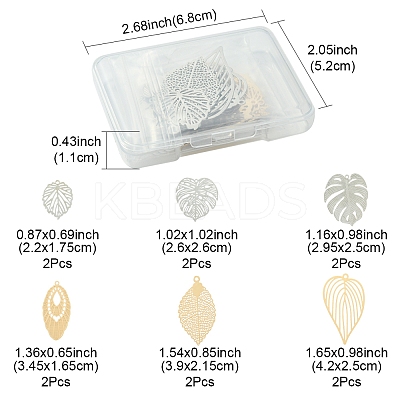24Pcs 12 Styles Brass Pendants KKC-FS0001-01-1