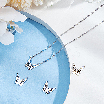 4Pcs 304 Stainless Steel Charms STAS-BBC0006-50P-1