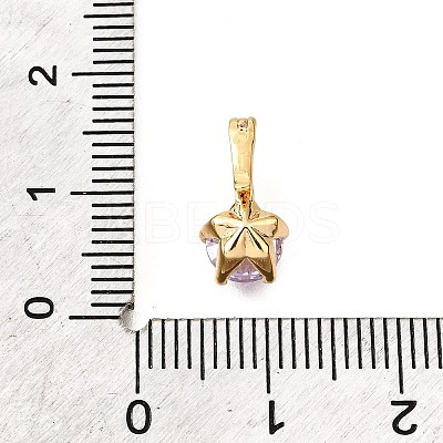 Brass Micro Pave Cubic Zirconia Charms KK-D356-05F-G-1