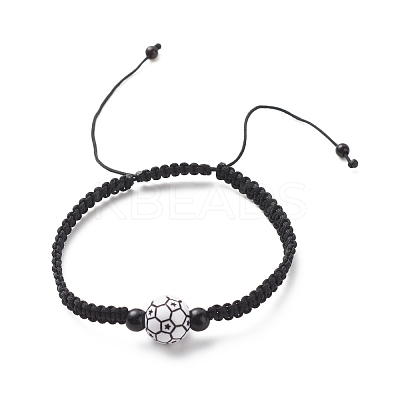 Acrylic Braided Bead Bracelet BJEW-JB08552-04-1