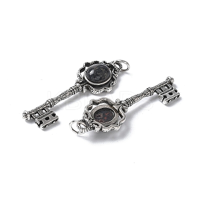 Key Brass Natural Dragon Blood Big Pendants KK-D361-01AS-34-1