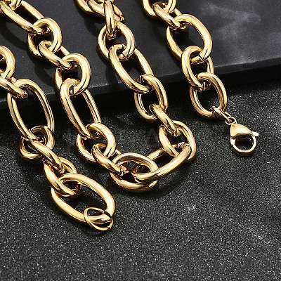 Ion Plating(IP) 304 Stainless Steel Mother and son Chain Necklaces NJEW-M115-01-1