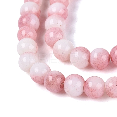 Ombre Effect Opaque Crackle Glass Beads Strands GLAA-Q106-01A-A13-1