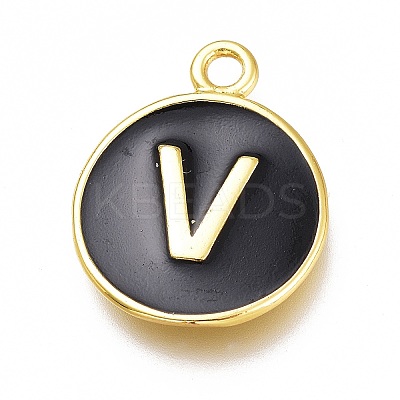 Brass Enamel Pendants KK-H103-02V-G-1