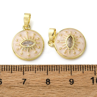 Brass Micro Pave Cubic Zirconia Pendants KK-F911-17G-01-1