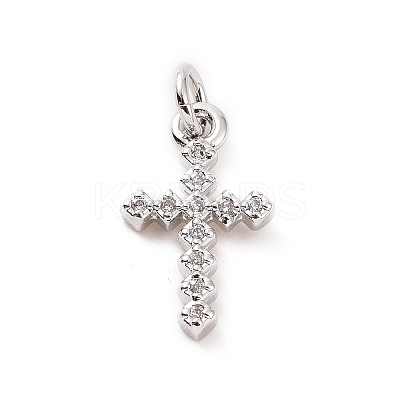 Brass Micro Pave Cubic Zirconia Charms KK-C012-43P-1