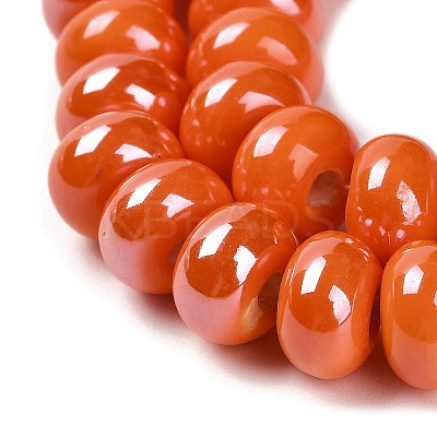 Glazed Porcelain Rondelle Beads PORC-Q001-01B-1