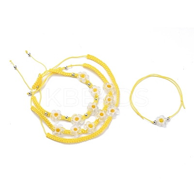 Adjustable Nylon Thread Braided Bead Bracelets Sets BJEW-JB05959-1