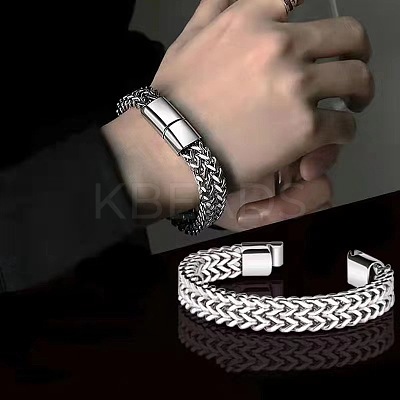 Punk Style 304 Stainless Steel Curb Chain Bracelets for Men WGFAED6-05-1