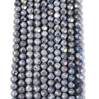 Ombre Effect Dyed Electroplate Opaque Glass Beads Strands EGLA-Q130-01A-01-1