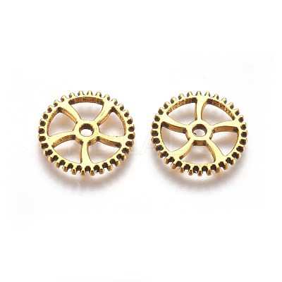 Tibetan Style Alloy Gear Pendants TIBEP-S283-AG-LF-1