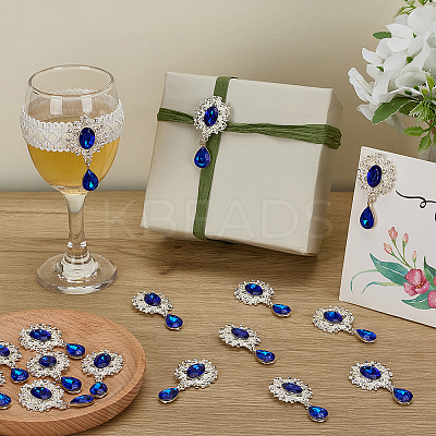16Pcs Alloy Rhinestone Cabochons FIND-FG0004-26B-1