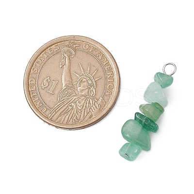 3Pcs Natural Rose Quartz & Green Aventurine & Lapis Lazuli Chip Beaded Constellation Pendants PALLOY-JF03043-12-1