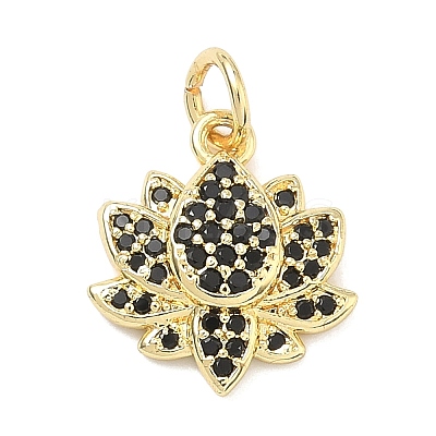 Brass Micro Pave Cubic Zirconia Pendants KK-K417-11A-G-1