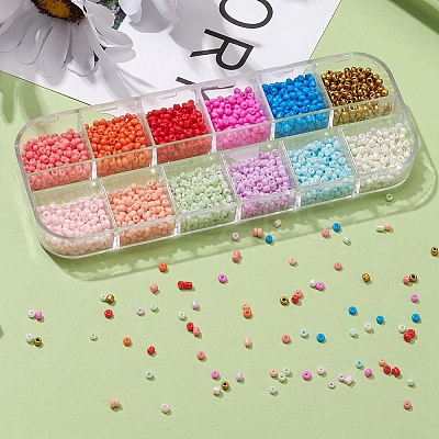 12 Style 12/0 Glass Seed Beads SEED-YW0001-49C-1