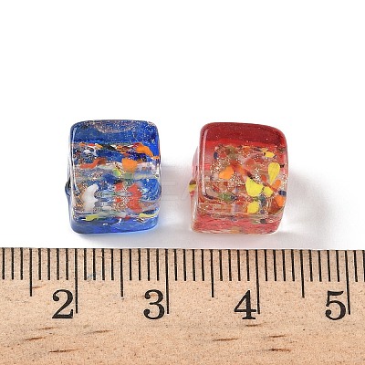 Baking Paint Handmade Gold Sand Lampwork Beads LAMP-P072-01B-M-1