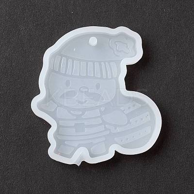 Christmas Theme DIY Santa Claus Pendant Silicone Statue Molds DIY-K054-14-1